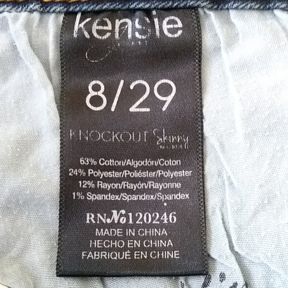 Kensie Knockout Distressed Skinny Jeans 8 / 29 Blue - Picture 3 of 16